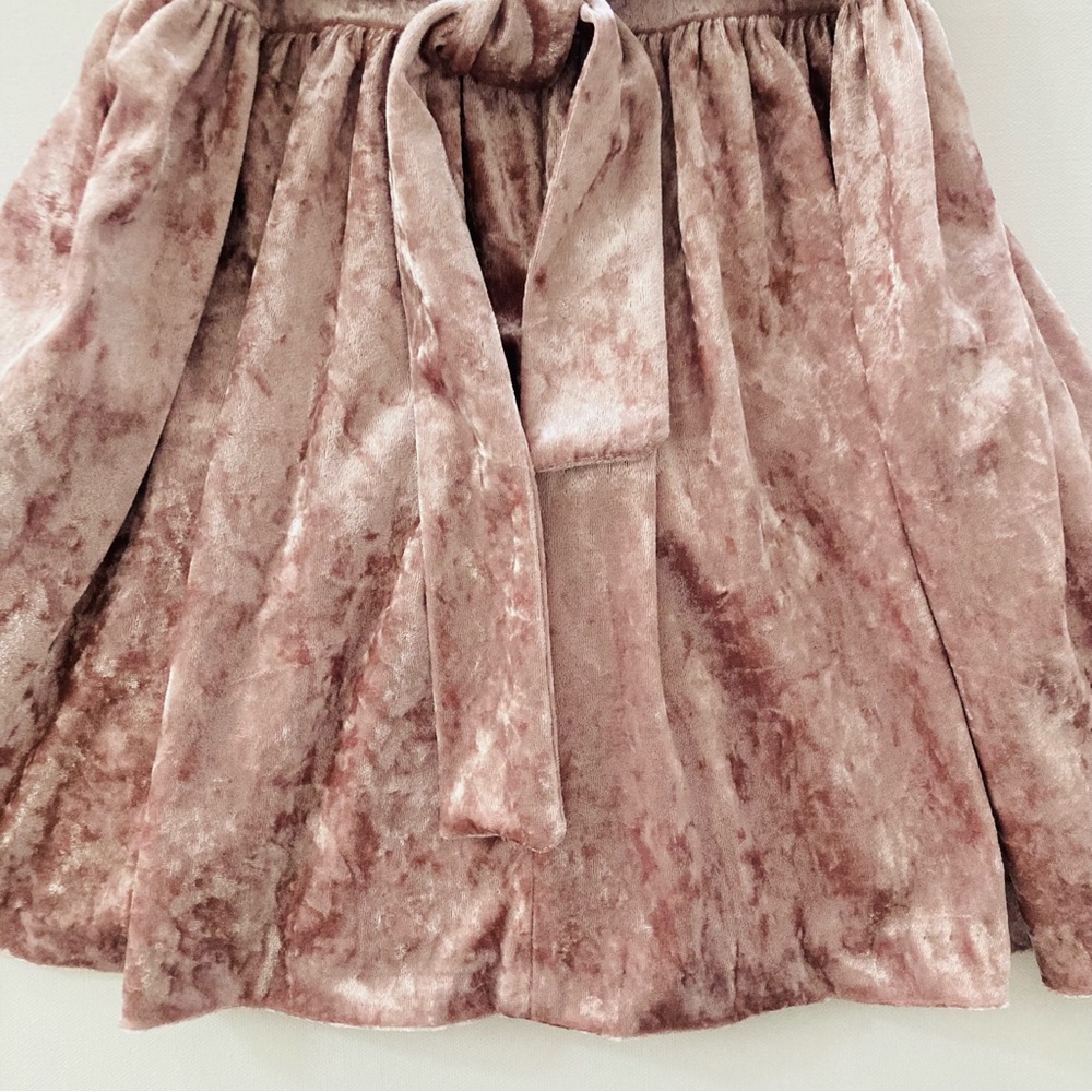 Bonnie Jean 4T Toddler Girl Pink Crushed Velvet Dress Special Occasions - Picture 3 of 9
